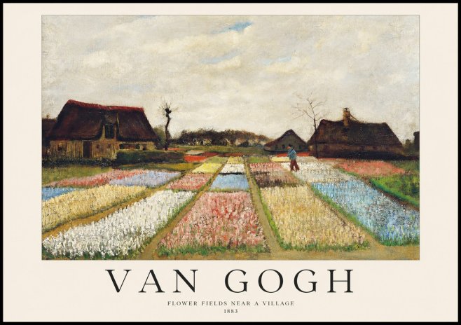 Van Gogh Flower Fields Near a Village No1 - Plakat