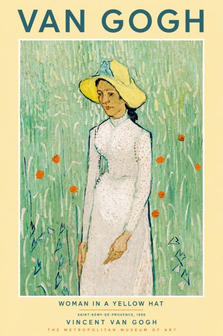 Van Gogh Woman in a Yellow Hat No5 - Plakat