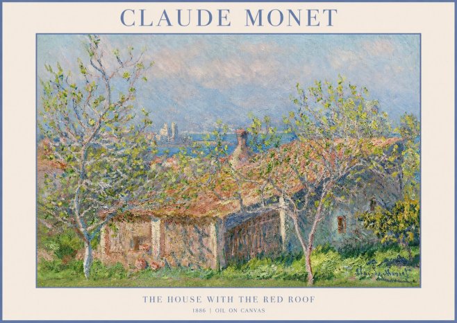 Monet The House with the Red Roof No1 - Plakat