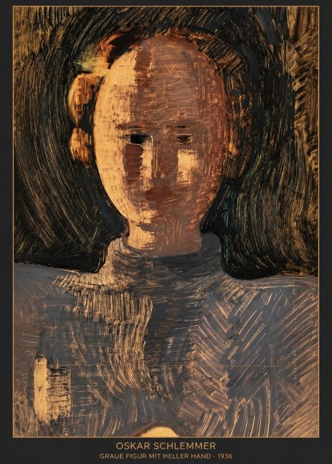 Oskar Schlemmer Graue Figur Mit Heller Hand No6 - Plakat
