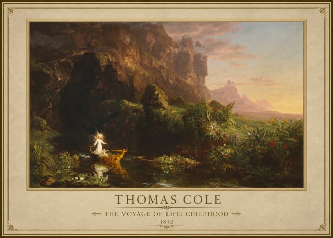 Thomas Cole The Voyage of Life: Childhood IV No1 - Plakat