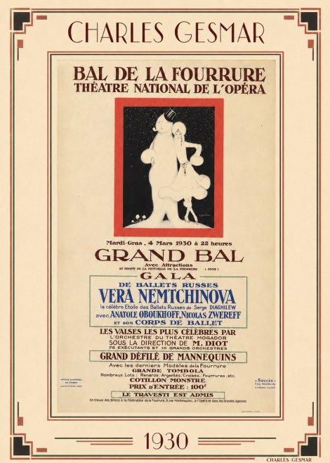 Charles Gesmar Bal De La Fourrure Théâtre National De L'opéra No6 - Plakat