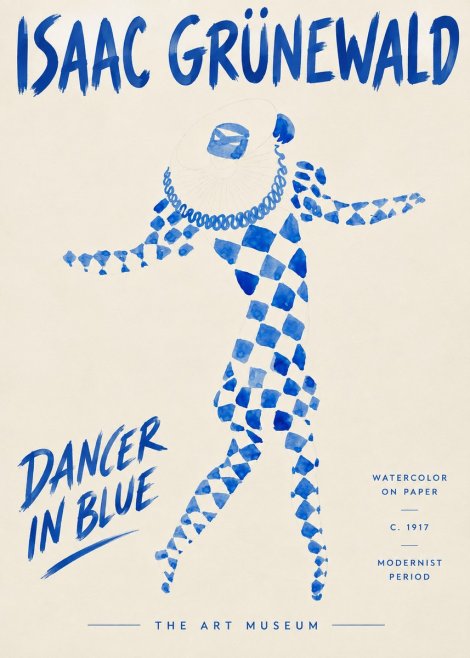 Isaac Grünewald Dancer in Blue No3 - Plakat