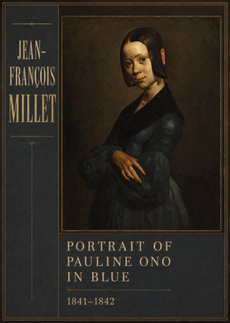 Jean-François Millet Portrait of Pauline Ono in Blue No3 - Plakat