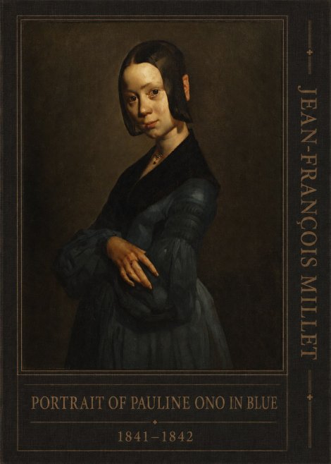 Jean-François Millet Portrait of Pauline Ono in Blue No5 - Plakat