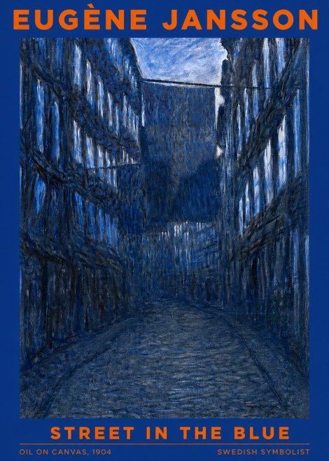 Eugène Jansson Street in the Blue No2 - Plakat