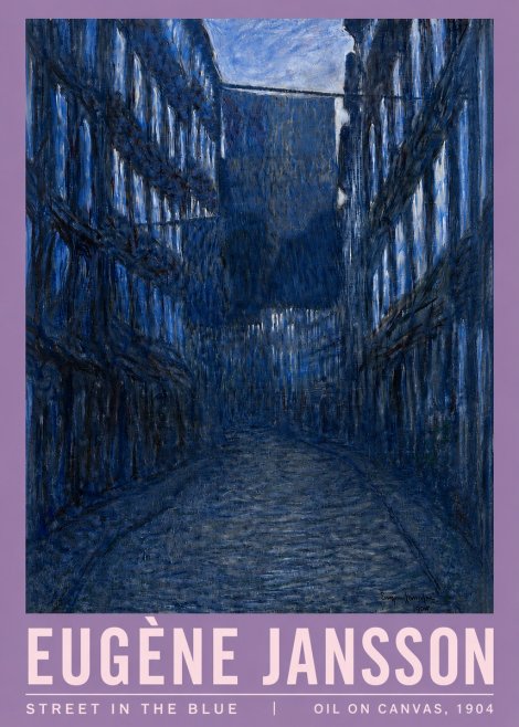 Eugène Jansson Street in the Blue No3 - Plakat
