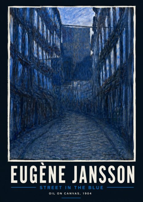 Eugène Jansson Street in the Blue No4 - Plakat