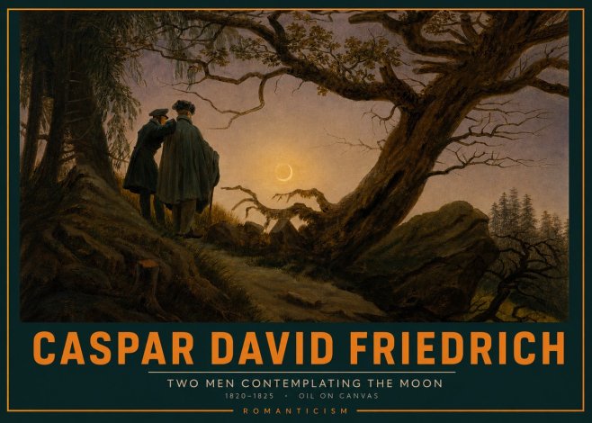 Caspar David Friedrich Two Men Contemplating the Moon II No2 - Plakat