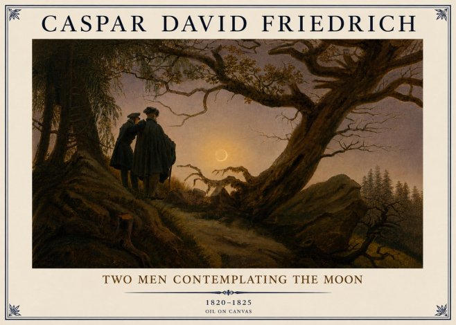 Caspar David Friedrich Two Men Contemplating the Moon II No6 - Plakat