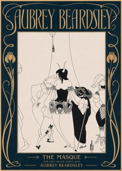 Aubrey Beardsley The Masque No4 - Plakat