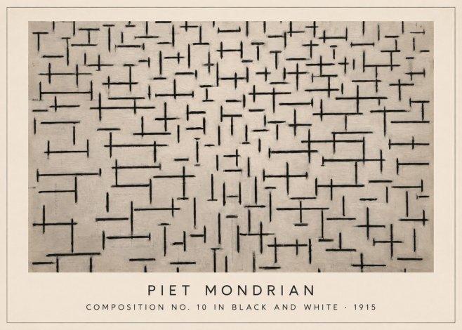 Piet Mondrian Composition No. 10 in Black and White No3 - Plakat