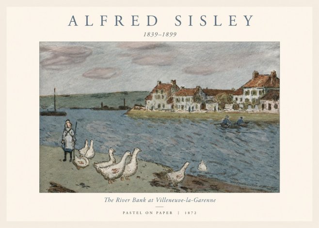 Sisley The River Bank at Villeneuve-la-garenne No1 - Plakat