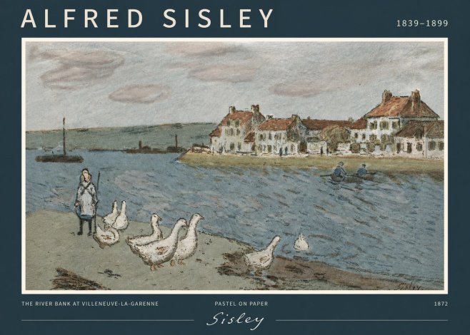 Sisley The River Bank at Villeneuve-la-garenne No2 - Plakat