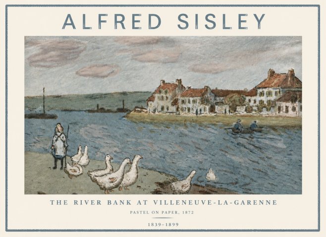 Sisley The River Bank at Villeneuve-la-garenne No5 - Plakat