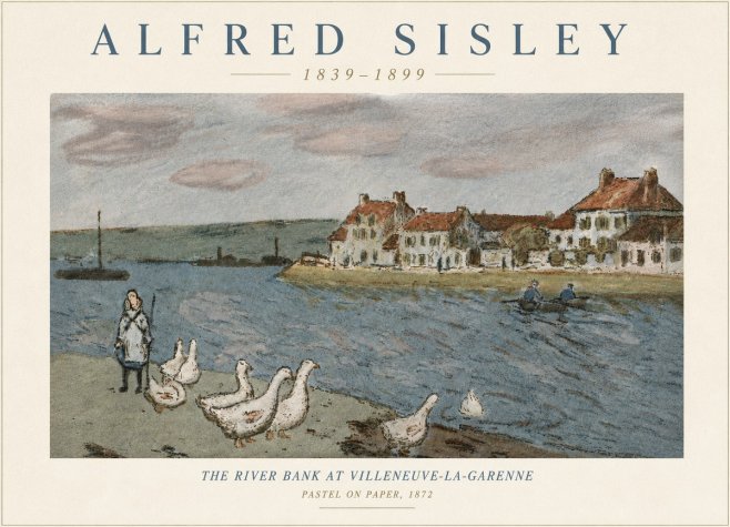 Sisley The River Bank at Villeneuve-la-garenne No6 - Plakat