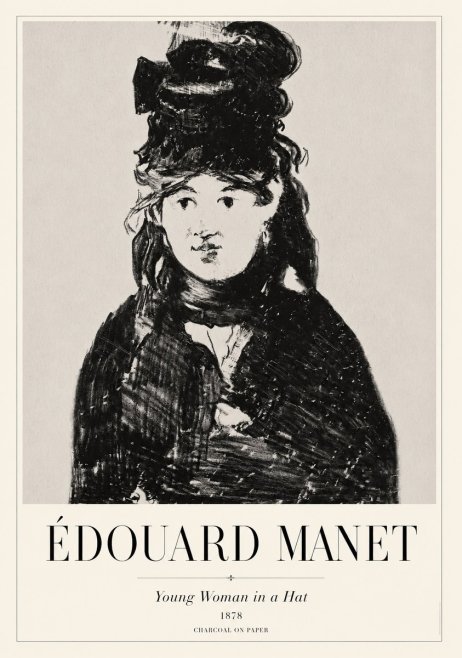 Édouard Manet Young Woman in a Hat III No1 - Plakat