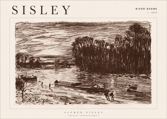 Sisley River Scene No4 - Plakat
