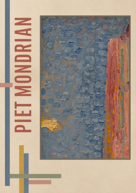 Piet Mondrian Façade in Sunlight No4 - Plakat