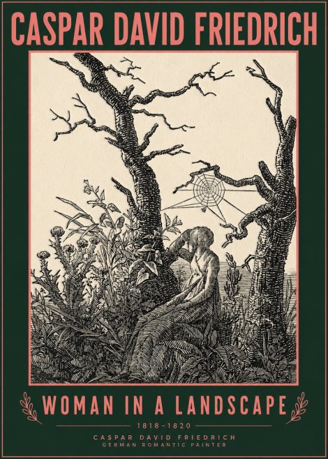 Caspar David Friedrich Woman in a Landscape No2 - Plakat