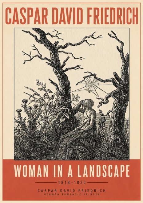 Caspar David Friedrich Woman in a Landscape No3 - Plakat