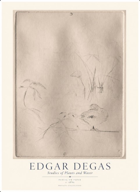Edgar Degas Studies of Plants and Water No1 - Plakat