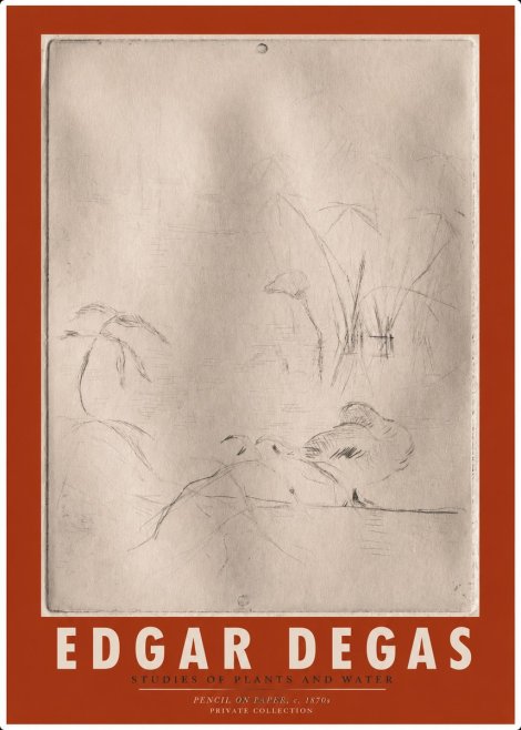 Edgar Degas Studies of Plants and Water No2 - Plakat