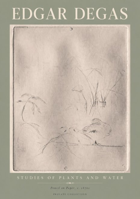 Edgar Degas Studies of Plants and Water No4 - Plakat