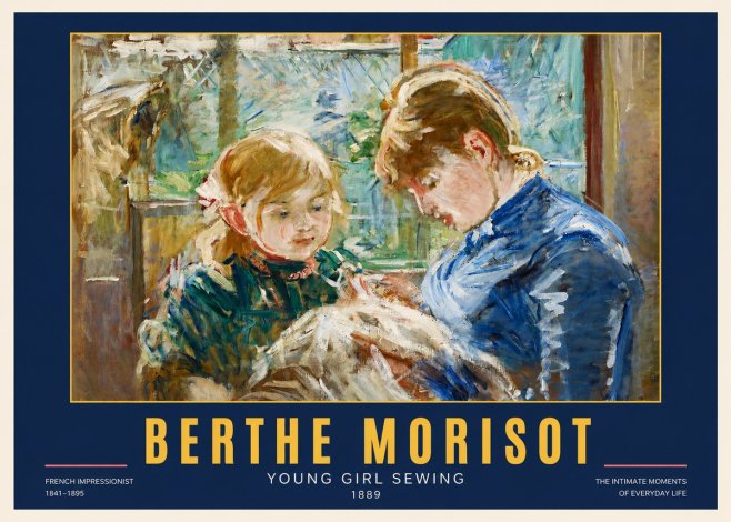 Berthe Morisot Young Girl Sewing No2 - Plakat