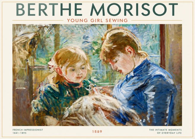 Berthe Morisot Young Girl Sewing No3 - Plakat
