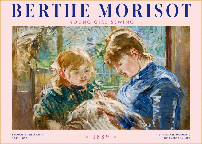 Berthe Morisot Young Girl Sewing No5 - Plakat