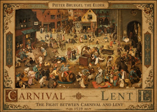 Pieter Bruegel The Fight Between Carnival and Lent III No3 - Plakat