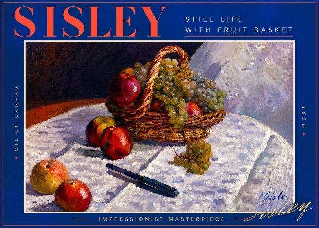 Sisley Still Life with Fruit Basket No3 - Plakat