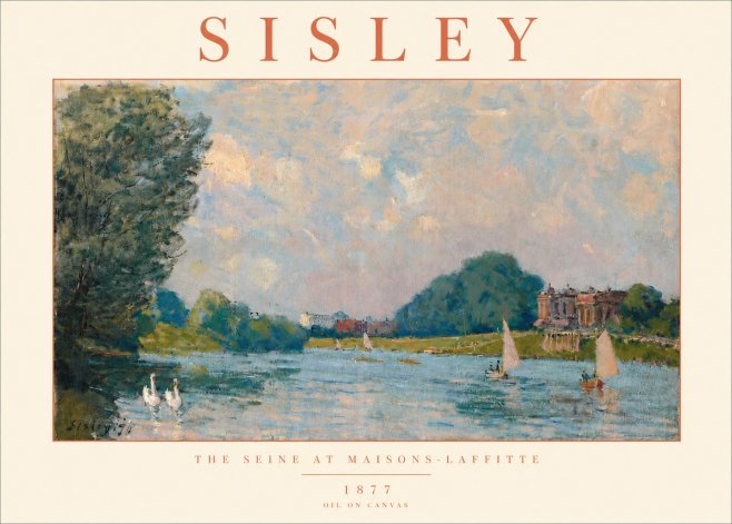 Sisley The River – Afternoon, 1877 No6 - Plakat