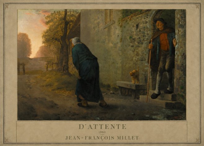 Jean-François Millet D'attente No1 - Plakat