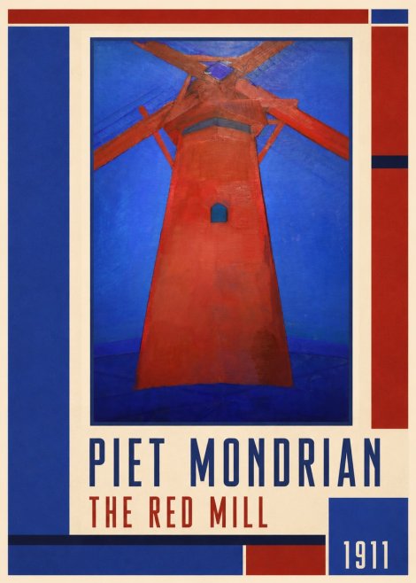 Piet Mondrian The Red Mill No1 - Plakat