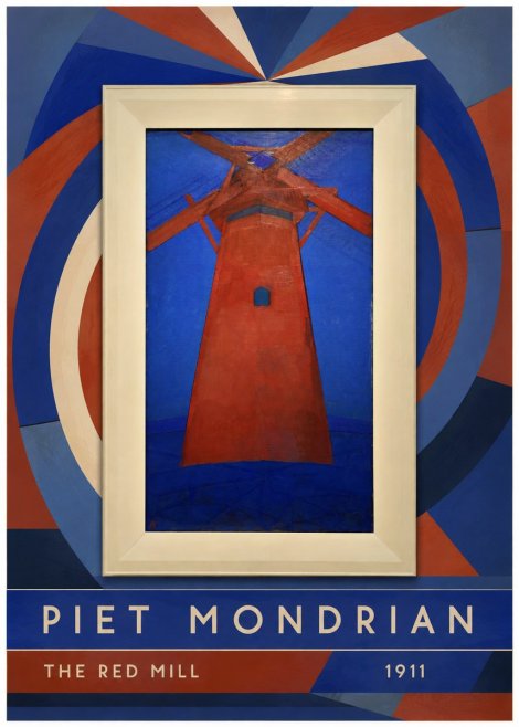Piet Mondrian The Red Mill No6 - Plakat