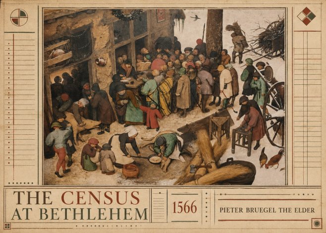 Pieter Bruegel The Census at Bethlehem III No2 - Plakat