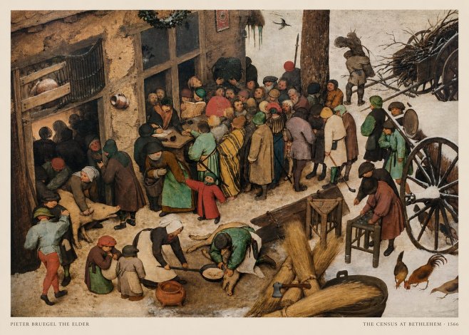 Pieter Bruegel The Census at Bethlehem III No5 - Plakat