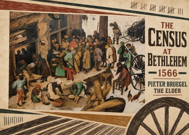 Pieter Bruegel The Census at Bethlehem III No6 - Plakat