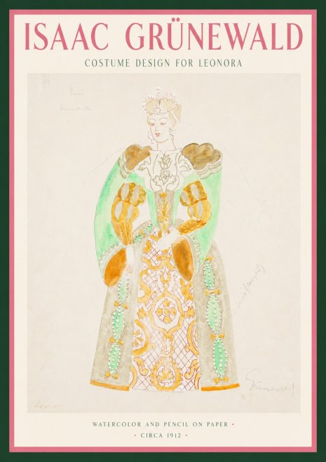 Isaac Grünewald Costume Design for Leonora No3 - Plakat
