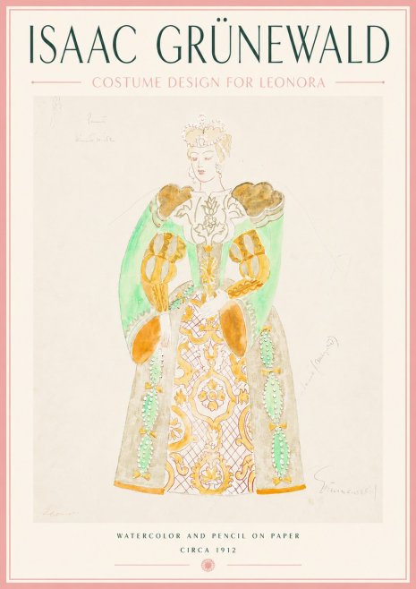 Isaac Grünewald Costume Design for Leonora No5 - Plakat