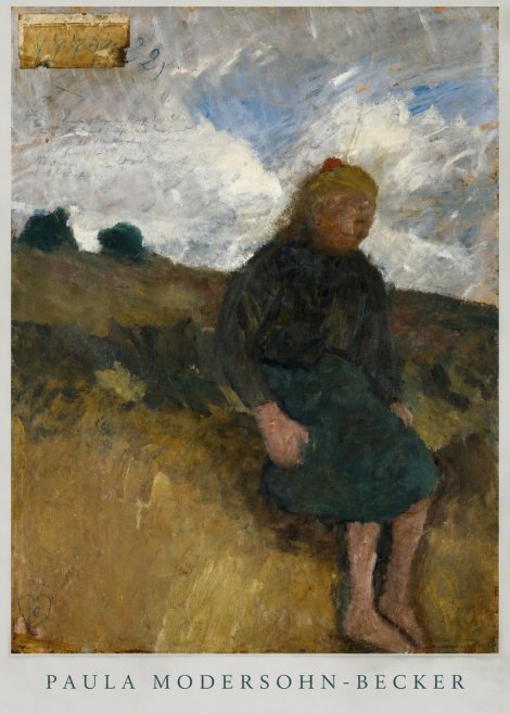Paula Modersohn-Becker Seated Girl in the Moor No6 - Plakat