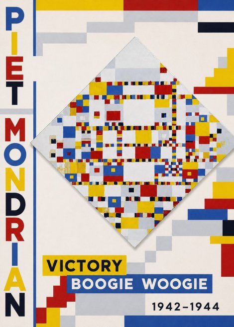 Piet Mondrian Victory Boogie Woogie No6 - Plakat