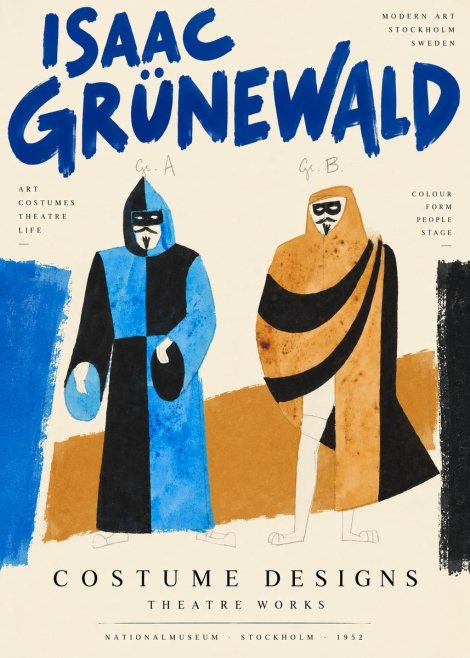 Isaac Grünewald Two Masquerade Figures - Costume Sketch No2 - Plakat
