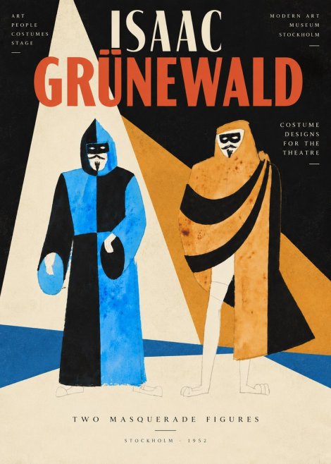 Isaac Grünewald Two Masquerade Figures - Costume Sketch No5 - Plakat
