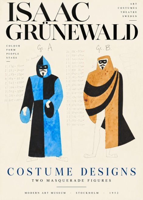 Isaac Grünewald Two Masquerade Figures - Costume Sketch No6 - Plakat