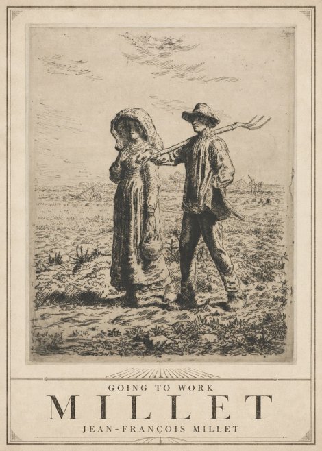 Jean-François Millet Going to Work No3 - Plakat