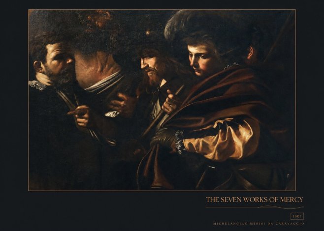 Michelangelo Merisi da Caravaggio The Seven Works of Mercy VI No5 - Plakat