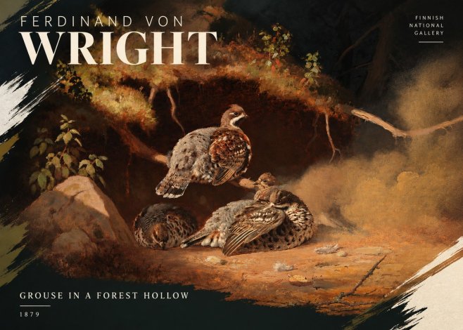 Ferdinand von Wright Grouse in a Forest Hollow No4 - Plakat